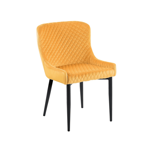 Conjunto de 2 cadeiras de jantar SOLANO Veludo Amarelo