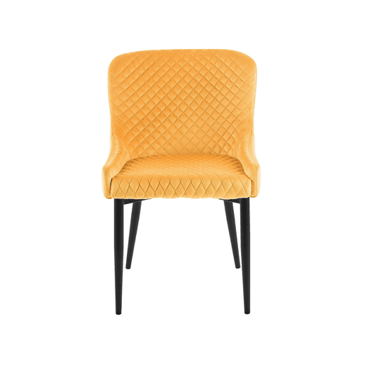 Conjunto de 2 cadeiras de jantar SOLANO Veludo Amarelo