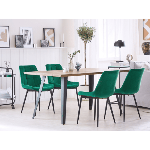 Conjunto de 2 cadeiras de jantar MELROSE Veludo Verde escuro