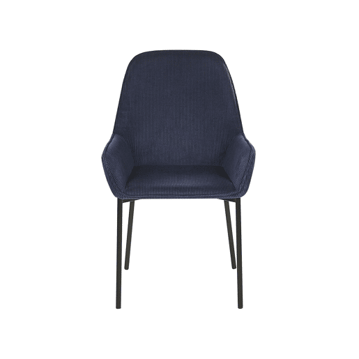 Conjunto de 2 cadeiras de jantar LOVERNA Bombazine Azul escuro