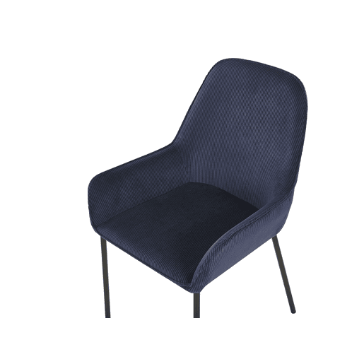 Conjunto de 2 cadeiras de jantar LOVERNA Bombazine Azul escuro