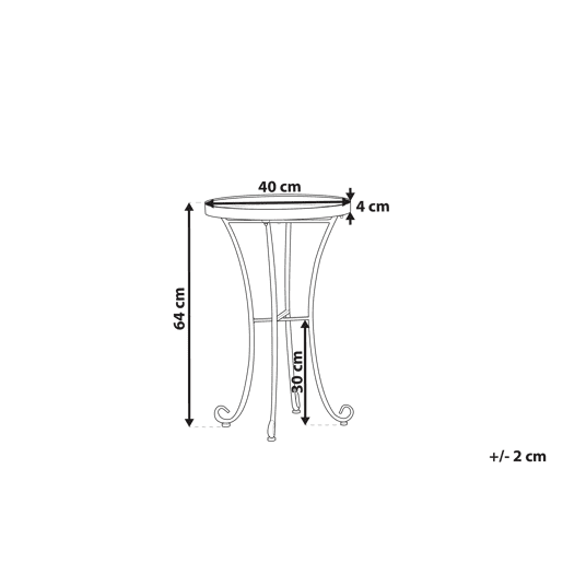 Mesa de apoio de jardim CAVINIA 40 cm 40 cm Metal Rosa