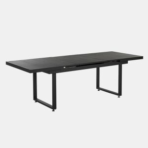 Mesa de refeição de jardim extensível VALCANETTO 180240 cm 90 cm Metal Preto