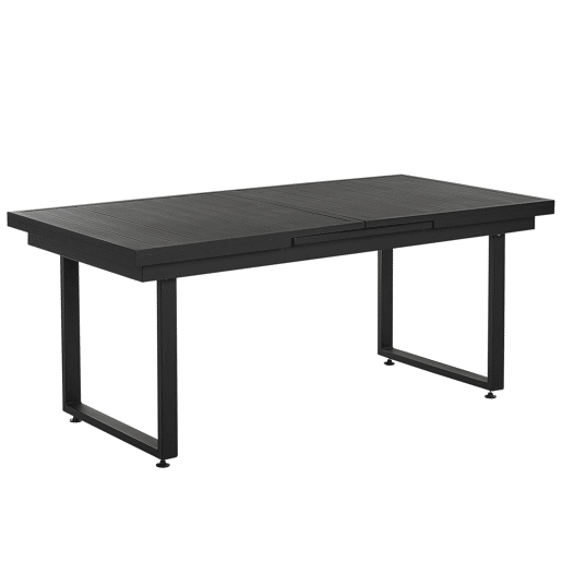 Mesa de refeição de jardim extensível VALCANETTO 180240 cm 90 cm Metal Preto Mesa de refeição de jardim extensível VALCANETTO 180240 cm 90 cm Metal Preto