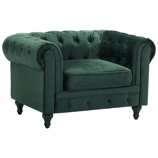Poltrona CHESTERFIELD Veludo Verde esmeralda