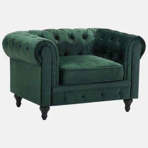 Poltrona CHESTERFIELD Veludo Verde esmeralda