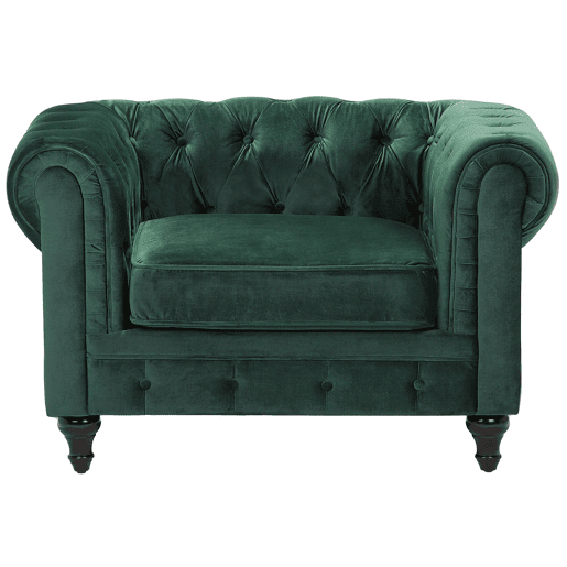 Poltrona CHESTERFIELD Veludo Verde esmeralda