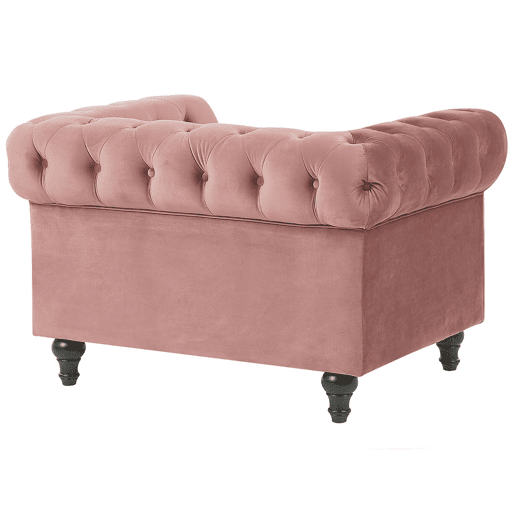 Conjunto de sala de estar CHESTERFIELD Veludo Rosa 4 lugares
