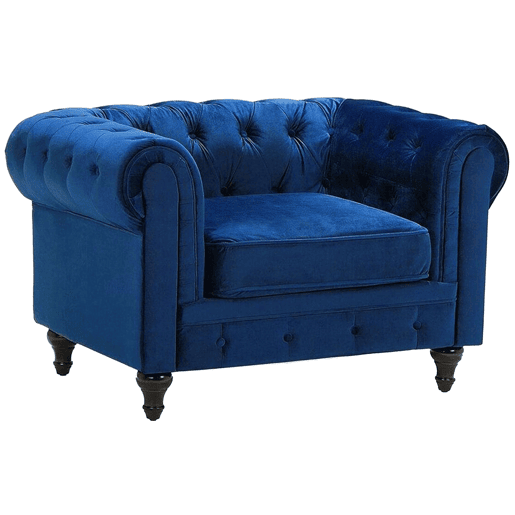 Poltrona CHESTERFIELD Veludo Azul marinho