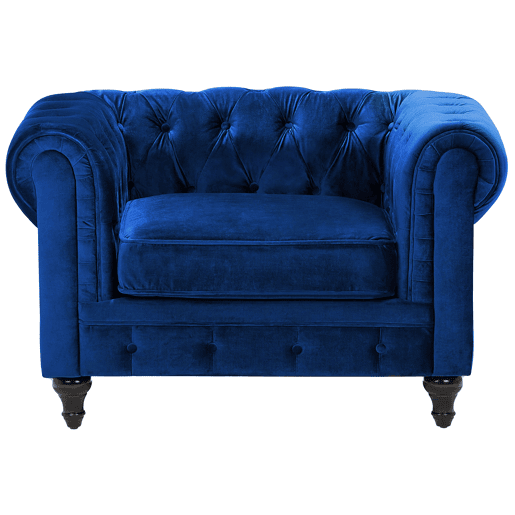 Poltrona CHESTERFIELD Veludo Azul marinho