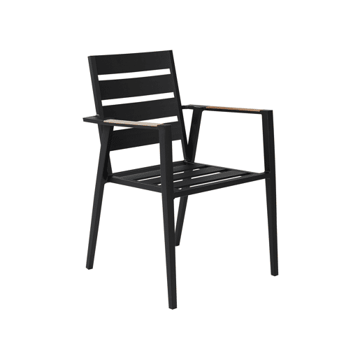 Conjunto de refeições de jardim 4 lugares OLMETTOTAVIANO com almofadas Metal Preto Conjunto de refeições de jardim 4 lugares OLMETTOTAVIANO com almofadas Metal Preto