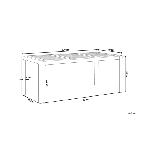 Mesa de refeição de jardim GROSSETO 220 cm 100 cm Madeira de eucalipto Castanho