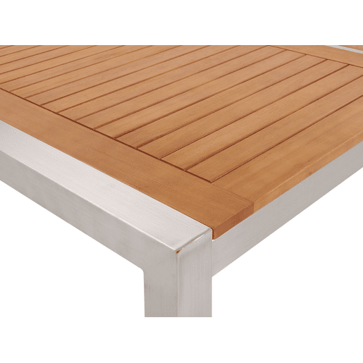 Mesa de refeição de jardim GROSSETO 220 cm 100 cm Madeira de eucalipto Castanho