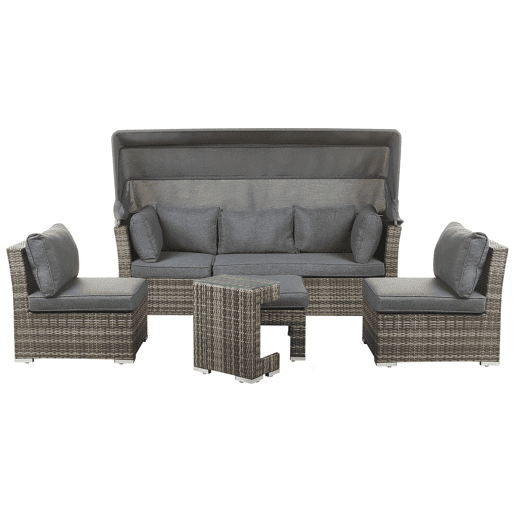 Conjunto de jardim com mesa 6 lugares CORTE Castanho escuro
