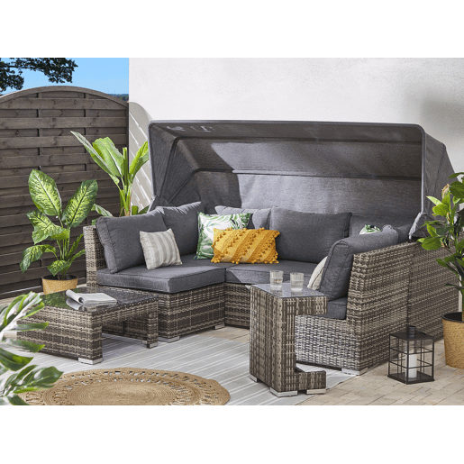 Conjunto de jardim com mesa 6 lugares CORTE Castanho escuro