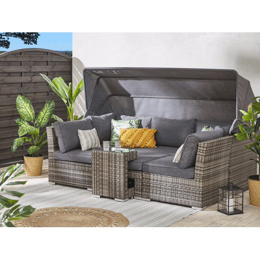 Conjunto de jardim com mesa 6 lugares CORTE Castanho escuro