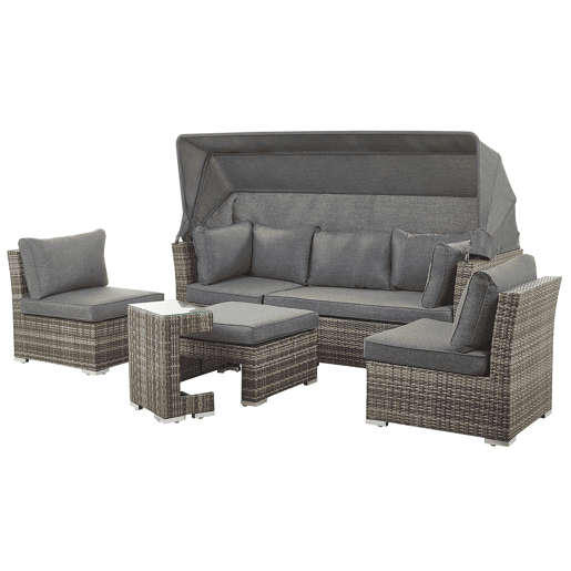 Conjunto de jardim com mesa 6 lugares CORTE Castanho escuro