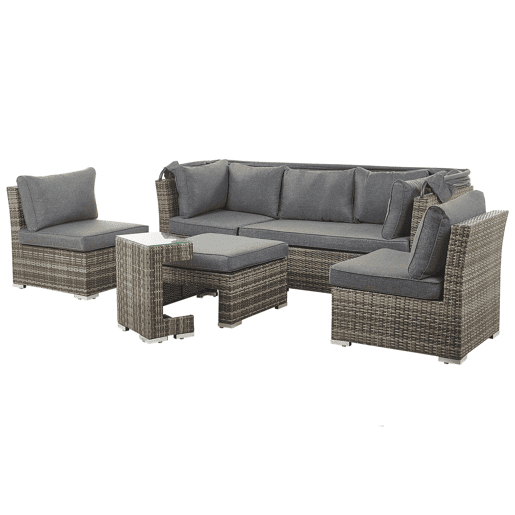Conjunto de jardim com mesa 6 lugares CORTE Castanho escuro