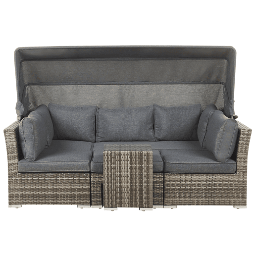 Conjunto de jardim com mesa 6 lugares CORTE Castanho escuro