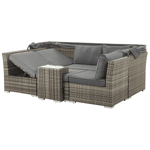 Conjunto de jardim com mesa 6 lugares CORTE Castanho escuro