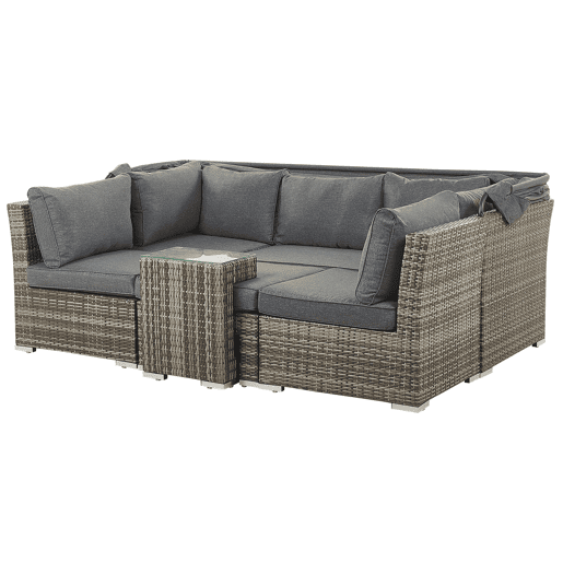Conjunto de jardim com mesa 6 lugares CORTE Castanho escuro