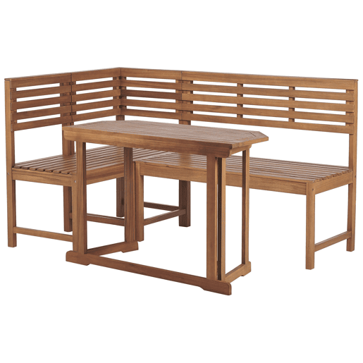 Conjunto de refeições de varanda 4 lugares TREIA Madeira de acácia Castanho