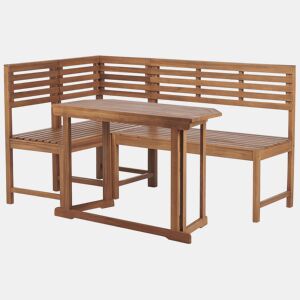 Conjunto de refeições de varanda 4 lugares TREIA Madeira de acácia Castanho