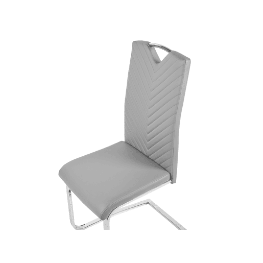 Conjunto de 2 cadeiras de jantar PICKNES Pele sintética Cinzento claro