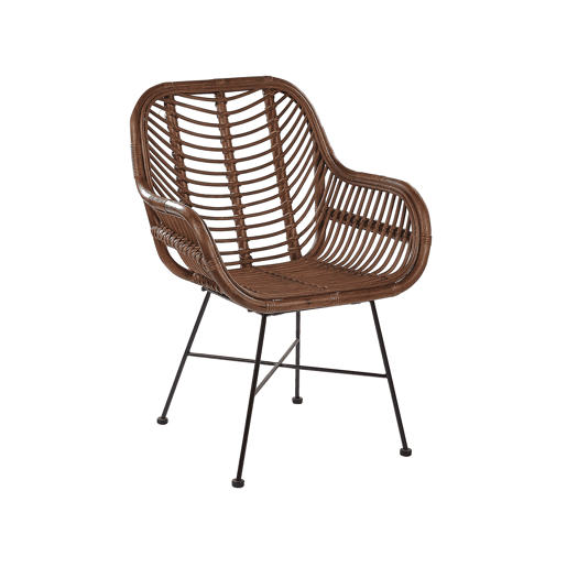 Cadeira de jantar CANORA Rattan Castanho