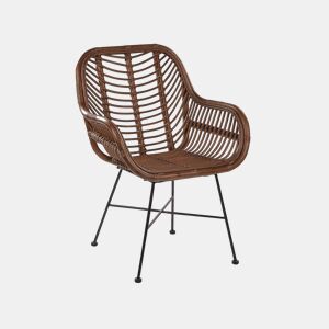 Cadeira de jantar CANORA Rattan Castanho