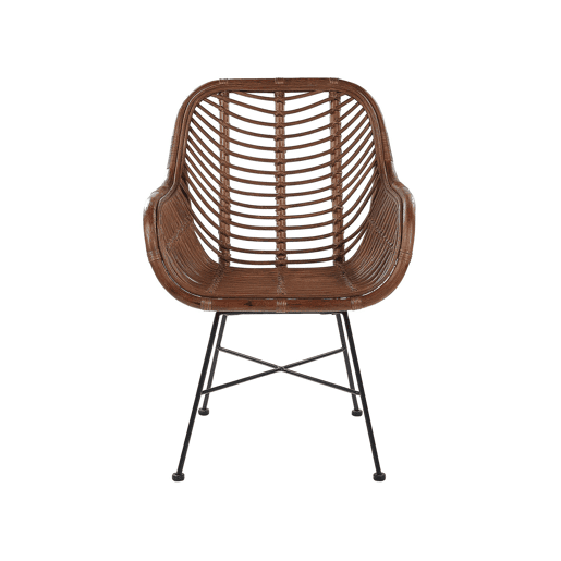 Cadeira de jantar CANORA Rattan Castanho