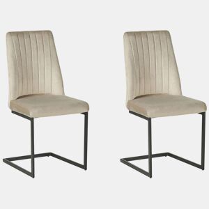 Conjunto de 2 cadeiras de jantar LAVONIA Veludo Taupe