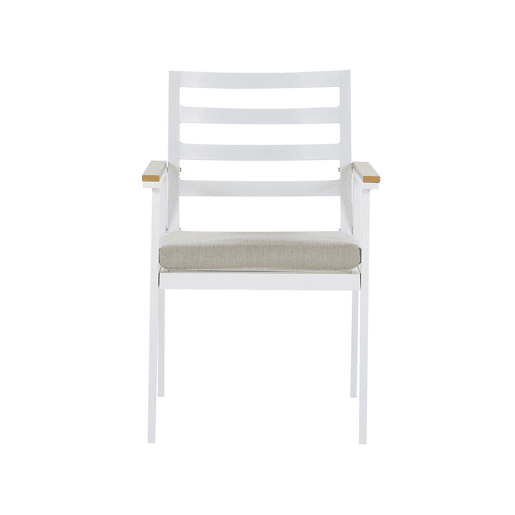 Conjunto de 4 cadeiras de jardim com almofadas CAVOLI Metal Creme