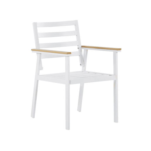 Conjunto de 4 cadeiras de jardim com almofadas CAVOLI Metal Creme