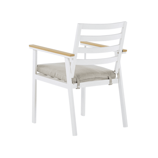 Conjunto de 4 cadeiras de jardim com almofadas CAVOLI Metal Creme