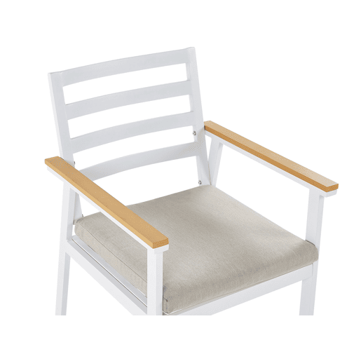 Conjunto de 4 cadeiras de jardim com almofadas CAVOLI Metal Creme