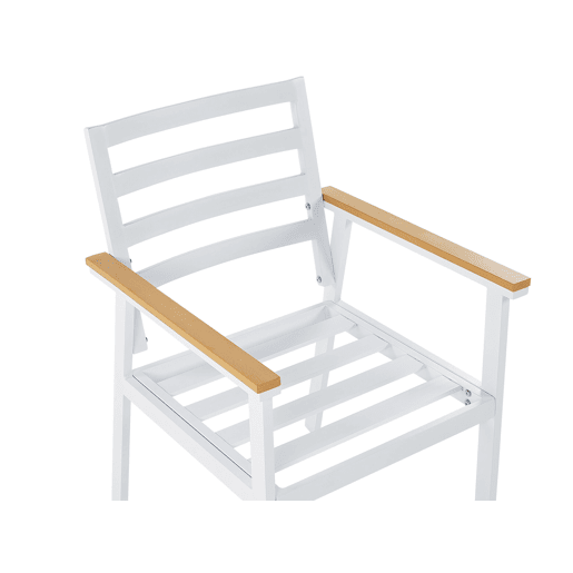 Conjunto de 4 cadeiras de jardim com almofadas CAVOLI Metal Creme