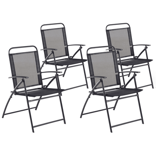 Conjunto de 4 cadeiras de jardim LIVO Metal Preto
