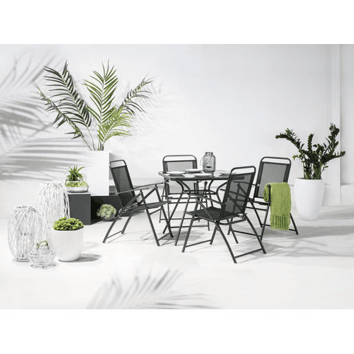 Conjunto de 4 cadeiras de jardim LIVO Metal Preto