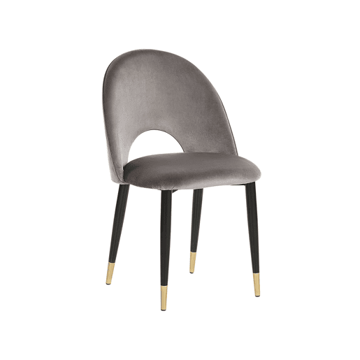 Conjunto de 2 cadeiras de jantar MAGALIA Veludo Cinzento