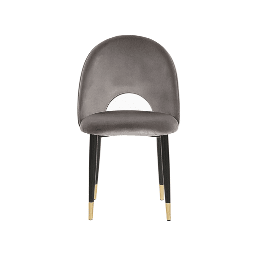 Conjunto de 2 cadeiras de jantar MAGALIA Veludo Cinzento
