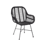 Cadeira de jantar CANORA Rattan Preto