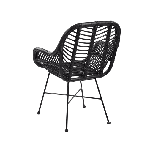 Cadeira de jantar CANORA Rattan Preto