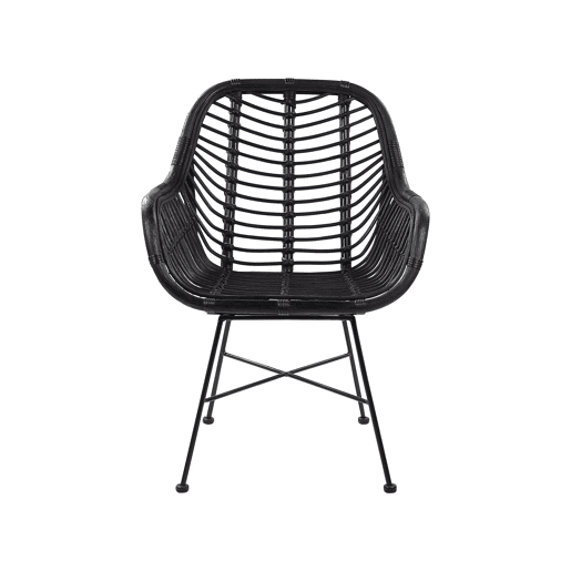Cadeira de jantar CANORA Rattan Preto