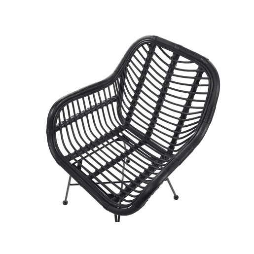 Cadeira de jantar CANORA Rattan Preto