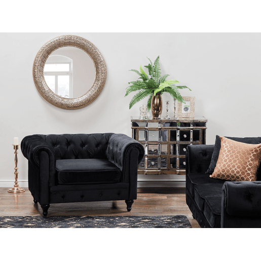 Poltrona CHESTERFIELD Veludo Preto Poltrona CHESTERFIELD Veludo Preto