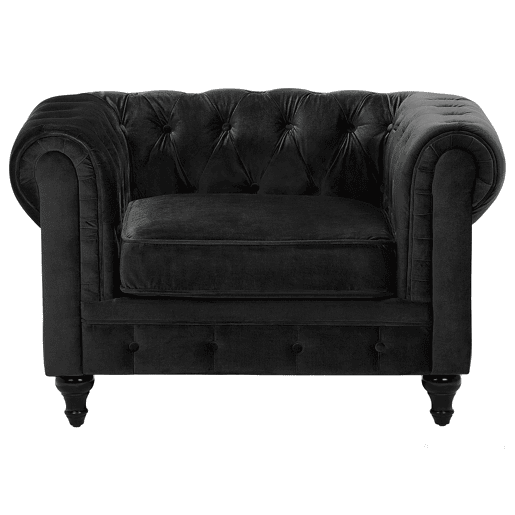 Poltrona CHESTERFIELD Veludo Preto Poltrona CHESTERFIELD Veludo Preto
