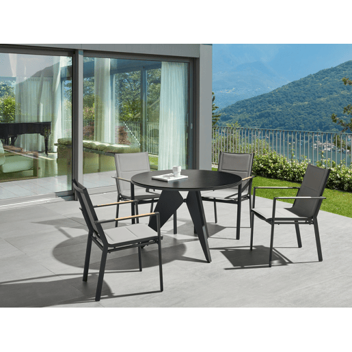 Cadeira de jardim BUSSETO Metal Preto