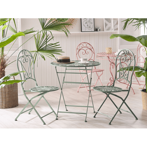 Mesa bistrô TRENTO 70 cm 70 cm Metal Verde claro
