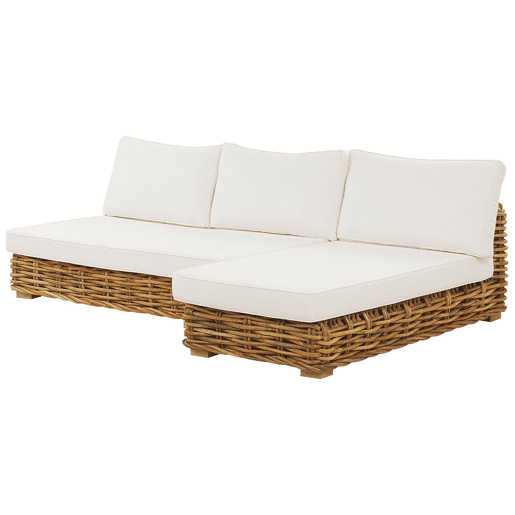 Conjunto de jardim com mesa 4 lugares VARALLO à esquerda Rattan Natural